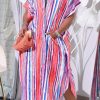 Dresses female | Colorful Striped Button Down Pocket Dress Multicolor