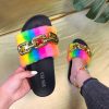 Accessories female | Fashion Iridescent Faux Fur Flat Flip Flop