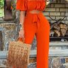 Jumpsuits & Rompers female | Solid Color Open Back One-Shoulder Casual Wide-Leg Jumpsuit