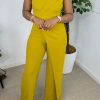 Jumpsuits & Rompers female | On-Trend One Shoulder Zipper Wide Leg Jumpsuit