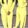 Jumpsuits & Rompers female | On-Trend V-Neck Side Slit Bow Long Sleeve Jumpsuit Yellow