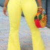 Bottoms female | Fashion Zip Slim-Fit Solid Color Flared Pants