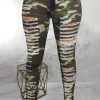 Bottoms female | Fashion Sexy High Waist Slim Fit Camouflage Stretch Pennies Army Green