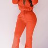 2-Pieces female | Fashion Sports Zipper Drawstring Solid Color Pant Suits