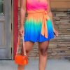 Jumpsuits & Rompers female | Rainbow Gradient Pleated Wide-Leg Slip Romper Multicolor