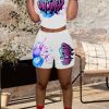 2-Pieces female | Trendy Printed Short Sleeve T-Shirt Shorts Casual Two-Piece Set