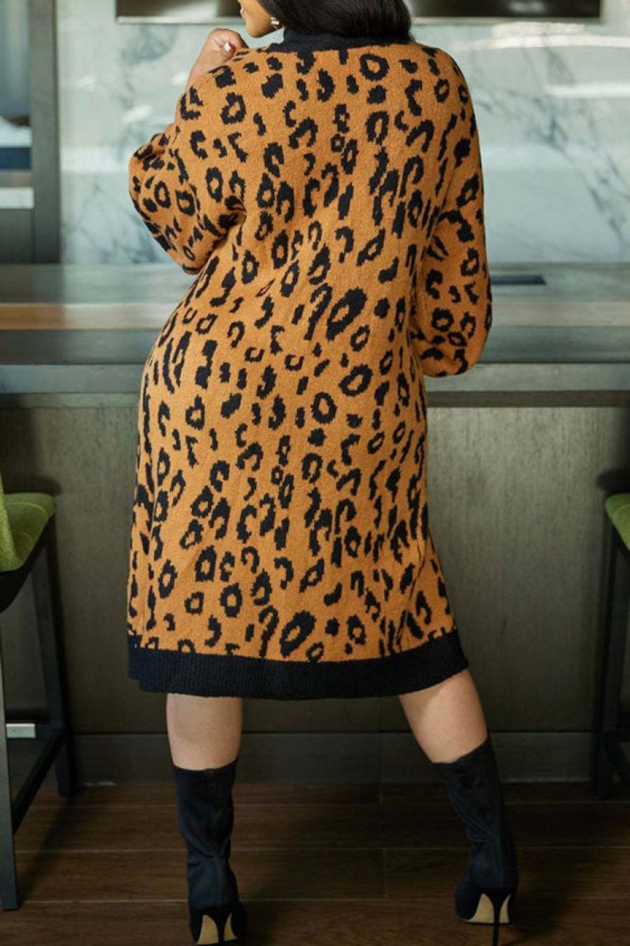 Tops & Outerwear female | Casual Leopard Knit Cardigan Jacket Leopard Print