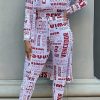 2-Pieces female | Sexy Casual Printed Cardigan Long Sleeve Three-Piece Set White