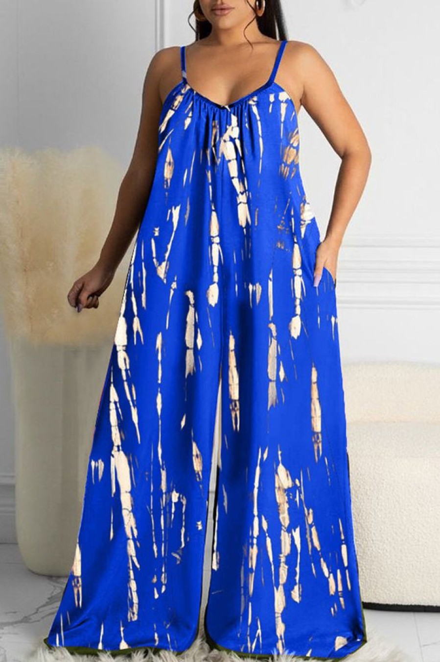 Jumpsuits & Rompers female | Tie Dye Pocket Wide Leg Jumpsuit