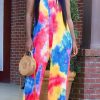 Jumpsuits & Rompers female | Fashion Plus Size Tie Dye One Shoulder Loose Jumpsuit Red