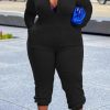 Jumpsuits & Rompers female | Plus Size Hooded Batwing Sleeve Pocket Jumpsuit