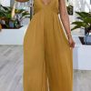 Jumpsuits & Rompers female | Sexy Halter Neckline Ruched Pocket Jumpsuit