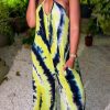 Jumpsuits & Rompers female | Criss Cross Pocket Tie Dye Wide Leg Jumpsuit Yellow