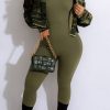 Tops & Outerwear female | Casual Hot Sale Camouflage Cropped Top Cropped Jacket Army Green