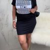 Dresses female | Fashion Sexy Casual Print Short Sleeve Dress