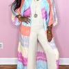 Tops & Outerwear female | Candy Striped Loose Casual Long Cardigan Jacket Multicolor