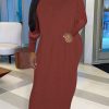 Dresses female | Cozy Solid High Neck Batwing Sleeve Plus Size Knit Dress