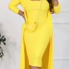 2-Pieces female | Casual Solid Color Sling Dress Long Cardigan Two-Piece Set