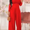 2-Pieces female | Casual Crew Neck Wide Leg Pants Two-Piece Set