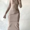 Dresses female | F Ion Reverse Car Side Hooded Long Sleeve Dress