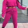 2-Pieces female | Casual Hooded Pocket Sweatshirt Trousers Two-Piece Set