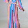 Jumpsuits & Rompers female | Casual Fashion Gradient Mopping High Waist Wide Leg Jumpsuit Multicolor