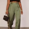 Bottoms female | Fashion Casual Satin Striped Jacquard Loose Trousers