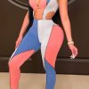 Jumpsuits & Rompers female | Colorful Patchwork Hollow Out Jumpsuit