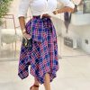 Bottoms female | Classic Fashion Pocket Plaid Casual All-Match Skirt Multicolor