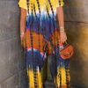 Jumpsuits & Rompers female | Off The Shoulder Tie Dye Jumpsuit