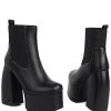 Accessories female | Trendy Imitation Leather Solid Color Platform High Heel Short Boots Black